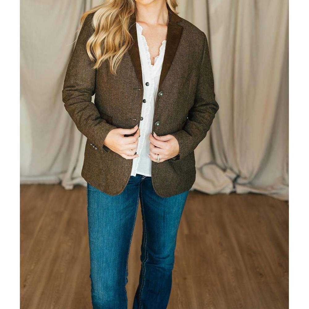 Classic Women's Brown Blazer Jacket